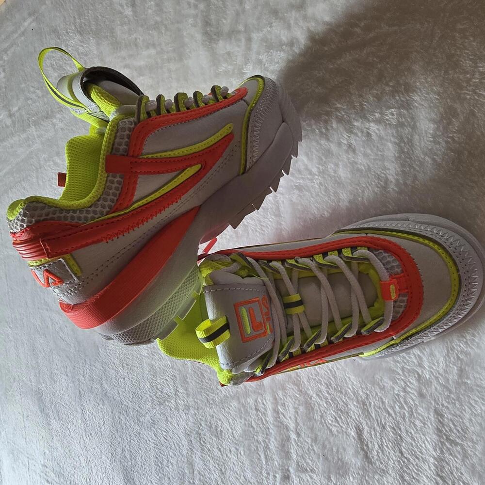 FILA Neon Bright Girls Sneakers Size 12